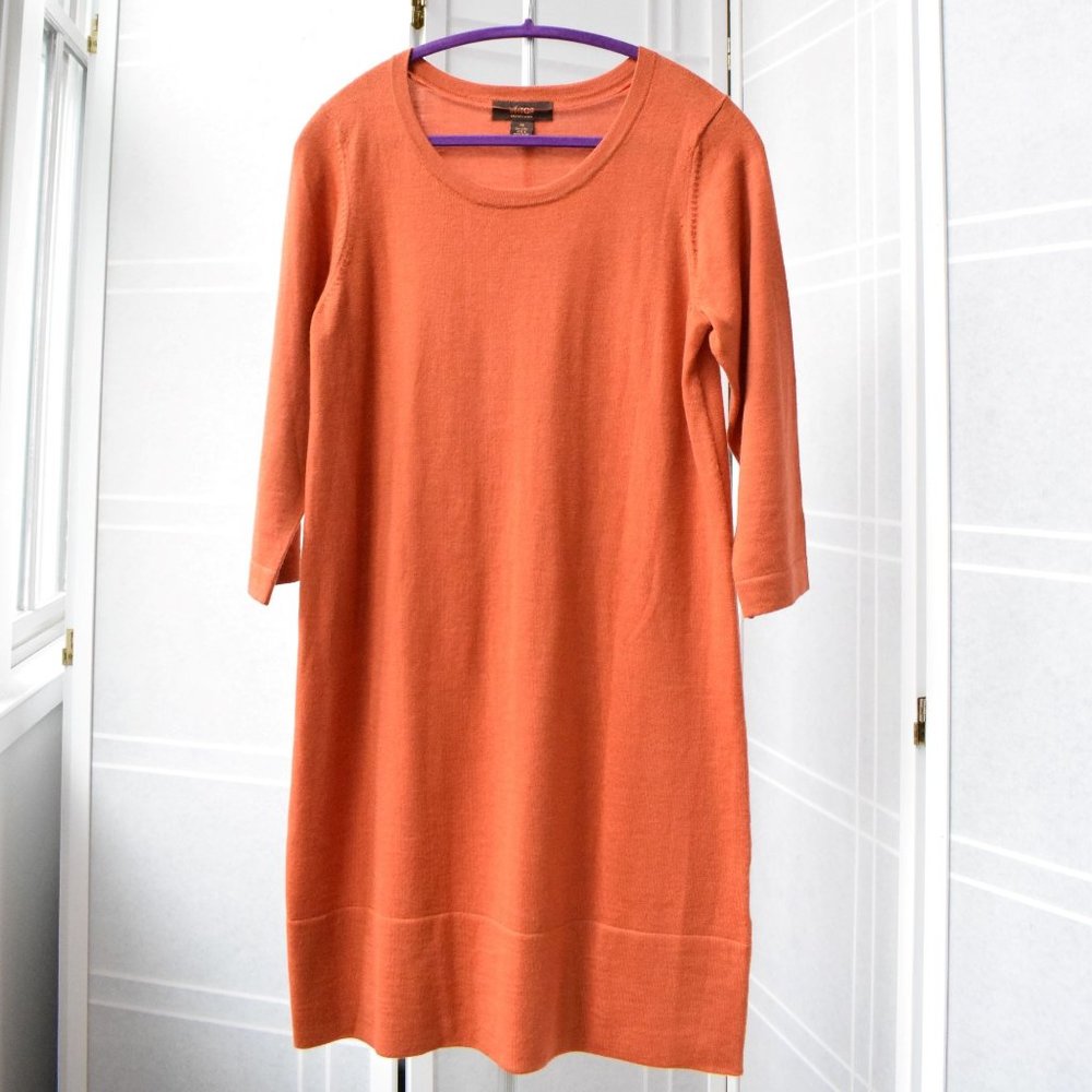 Victor Alfaro Rust Orange Wool Sweater Dress
